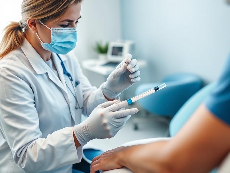 Nurse taking a blood sample